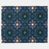 アクア万華鏡のように千変万化するパターン効果 フリースブランケット (正面(横))