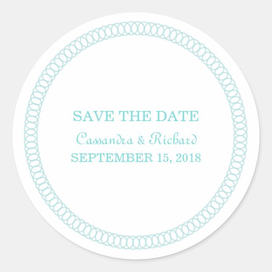 アクア丸い日付のシールを保存 ラウンドシール (正面)