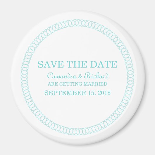 アクア丸い日付磁石を保存 マグネット (正面)