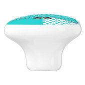 アクア付きルーシー水玉模様背景 セラミックノブ (側面)