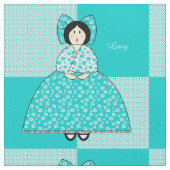 アクア付きルーシー水玉模様背景 ファブリック (クローズアップ)