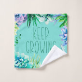 アクア保グ・グリーンとパープルを育てる多肉植物 ウォッシュタオル (ウォッシュタオル)