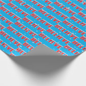 アクア信じに雪片を付けた文字 ラッピングペーパー (角)