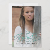 アクア写真の書道卒業発表 案内状 (正面)