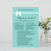 アクア及びリボンブライダルシャワーゲーム印刷 (スタンド正面)