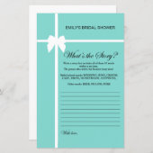 アクア及びリボンブライダルシャワーゲーム印刷 (正面/裏面)