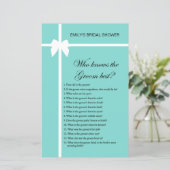 アクア及びリボンブライダルシャワーゲーム印刷 (スタンド正面)