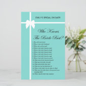 アクア及びリボンブライダルシャワーゲーム印刷 (スタンド正面)