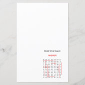 アクア及びリボンブライダルシャワーゲーム印刷 (裏面)