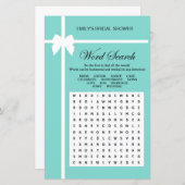 アクア及びリボンブライダルシャワーゲーム印刷 (正面/裏面)