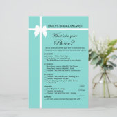 アクア及びリボンブライダルシャワーゲーム印刷 (スタンド正面)