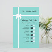 アクア及びリボンブライダルシャワーゲーム印刷 (スタンド正面)