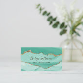 アクア及び金ゴールドアゲート名刺 名刺 (スタンド正面)