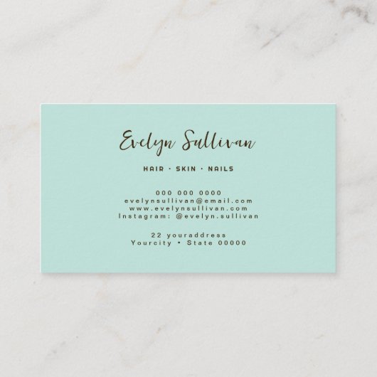 アクア及び金ゴールドアゲート名刺 名刺 (裏面)