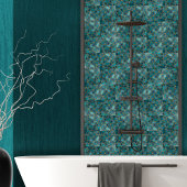 アクア及び金ゴールド抽象芸術ペブルセルN1 タイル