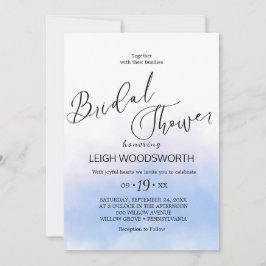 アクア及び金ゴールド水彩ビーチブライダルシャワー 招待状