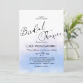 アクア及び金ゴールド水彩ビーチブライダルシャワー 招待状 (スタンド正面)