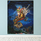 アクア女神オンペガソスユニコーンシーホース キャンバスプリント (インサイチュ (ウッドフロア))