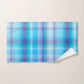 アクア市松模様にターコイズ柄バスタオルセット バスタオルセット (ハンドタオル)