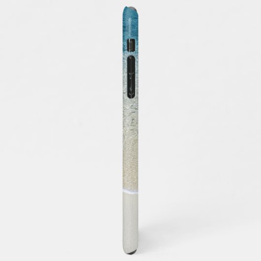 アクア感動的ターコイズサーフウェーブフォト iPhoneケース (左側)