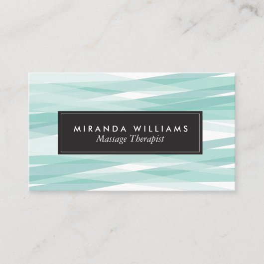 アクア抽象芸術リボン名刺 名刺 (正面)