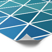 アクア抽象芸術三角形 ポスター (角)