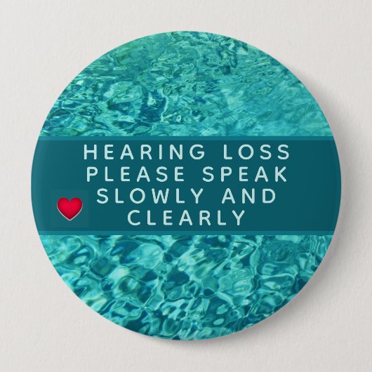 アクア抽象芸術難聴4インチ 缶バッジ (正面)