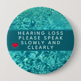 アクア抽象芸術難聴4インチ 缶バッジ