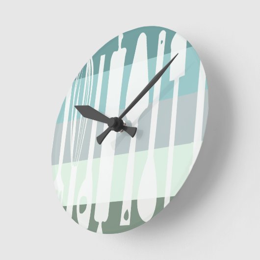 アクア料理シェフキッチン器具レストラン ラウンド壁時計 (傾斜)