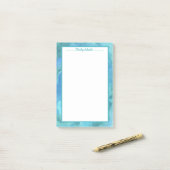 アクア水中水色縁ど ポストイット (デスク上)