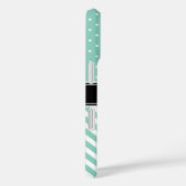 アクア水玉模様とシェブロンモノグラム Case-Mate iPhoneケース (裏面 / 右)