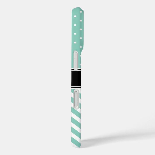 アクア水玉模様とシェブロンモノグラム Case-Mate iPhoneケース (裏面 / 右)