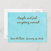 アクア水玉模様日付ポストカードの保存 案内ポストカード (正面/裏面)