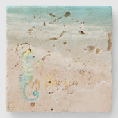 アクア海ビーチビベスシーホース ストーンコースター (正面)