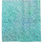 アクア海ビーチホワイトブルー結晶 シャワーカーテン (正面)