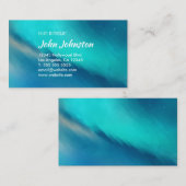 アクア海ブルー抽象芸術ノーザンライト 名刺 (正面/裏面)