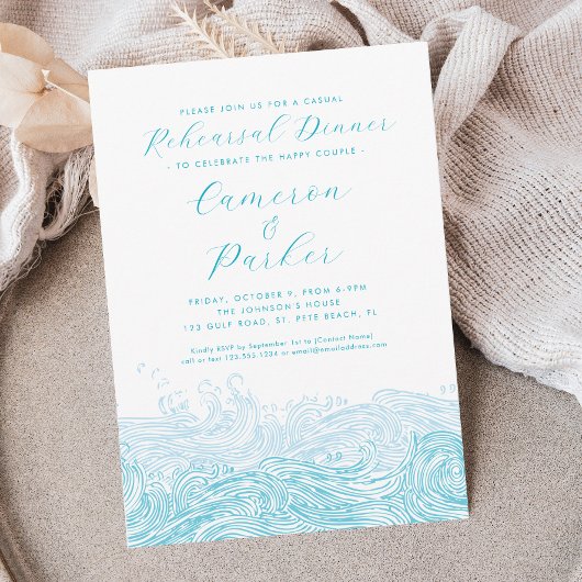 アクア海波カジュアルのリハ結婚ーサルディナー 招待状