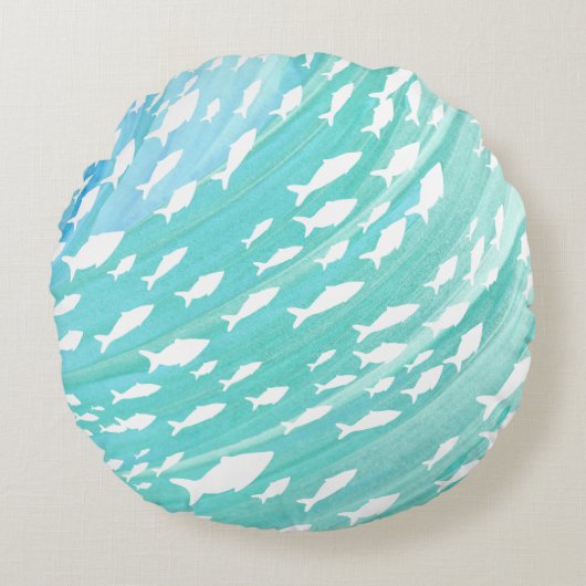 アクア海航海の魚 ラウンドクッション (正面)