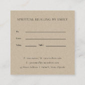 アクア淡い色のブルー金ゴールドロータスフローラギフト券 スクエア名刺 (裏面)