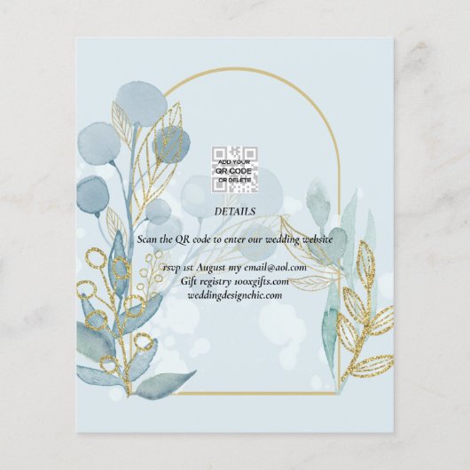 アクア淡い色のブ離れルールの結婚式の日付を保存カスタムする (裏面)