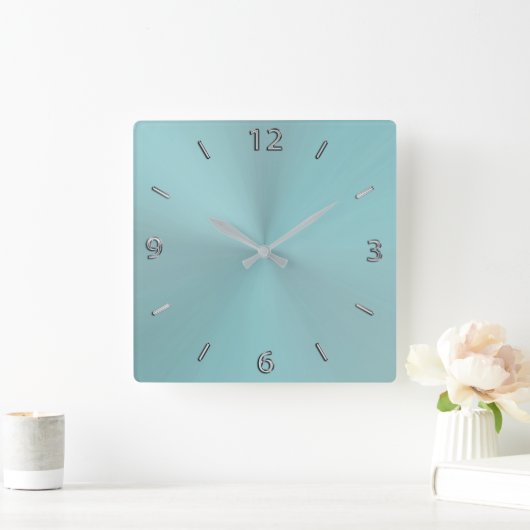 アクア淡い色のメモダンタル壁時計 スクエア壁時計 (ホーム)