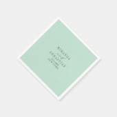 アクア無地のモノグ結婚ラム スタンダードカクテルナプキン (角)