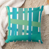 アクア熱狂するラインデザインレトロ装飾用クッション クッション (ブランケット)