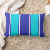 アクア王室のブルーカバナストライプホテル ランバークッション (ブランケット)