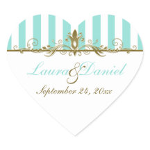 アクア白ストライプ金ゴールドス結婚カー