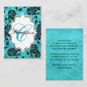 アクア白黒フローラダマスクエンクロージャカード エンクロージャーカード (正面/裏面)