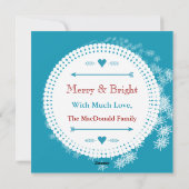 アクア矢印フォトコラージュホリデーカード シーズンカード (裏面)