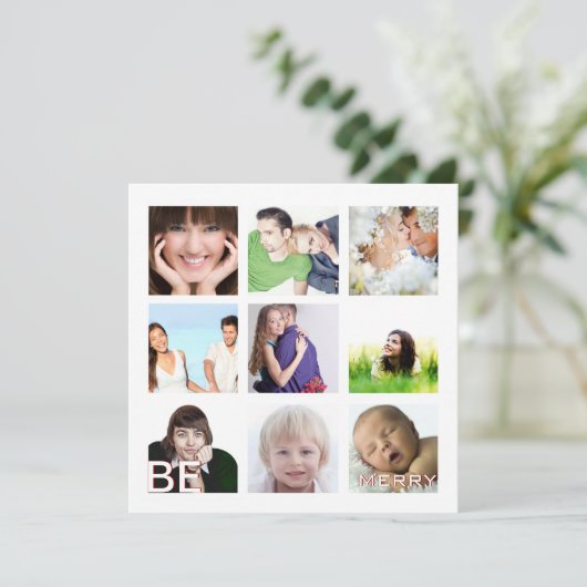 アクア矢印フォトコラージュホリデーカード シーズンカード (スタンド正面)