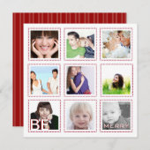 アクア矢印フォトコラージュホリデーカード シーズンカード (正面/裏面)