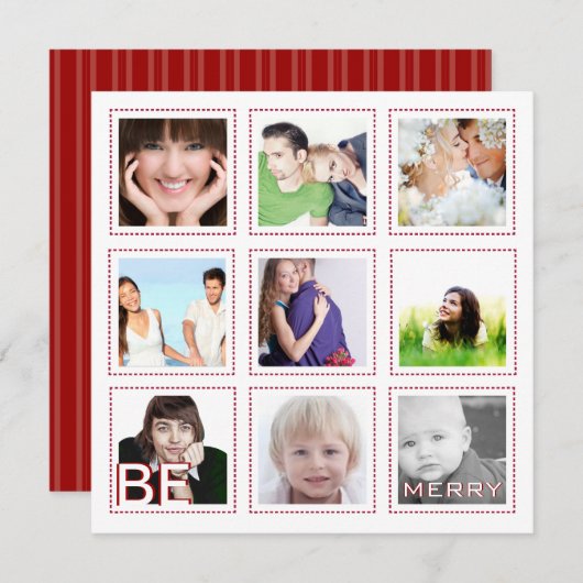 アクア矢印フォトコラージュホリデーカード シーズンカード (正面/裏面)